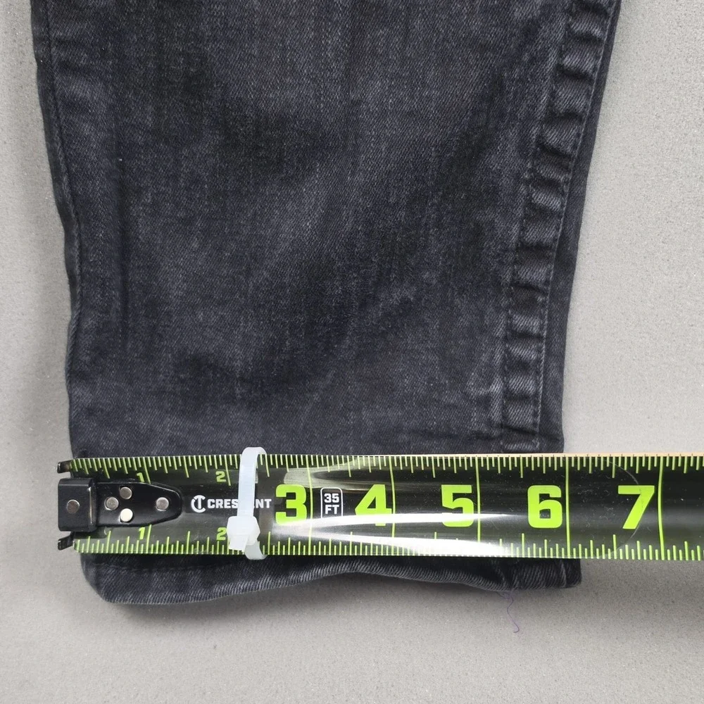 True Religion Rocco Relaxed Skinny Jeans Mens 38 Black Faded Flap Pocket Stretch